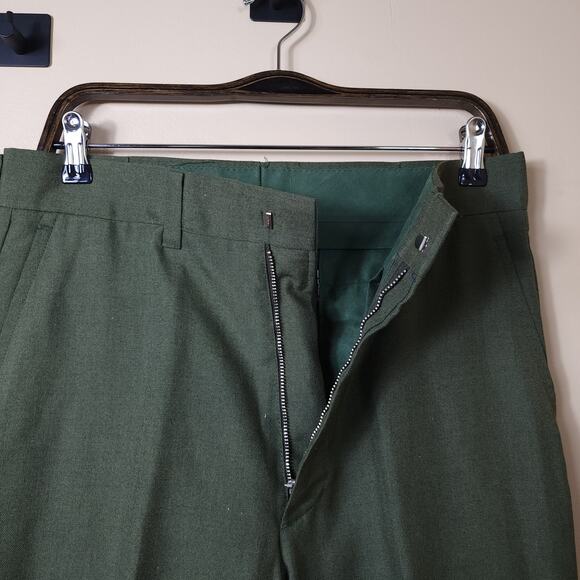 Vintage Farah Green Flat Front Dress Slacks Size 32x28 - Picture 7 of 9